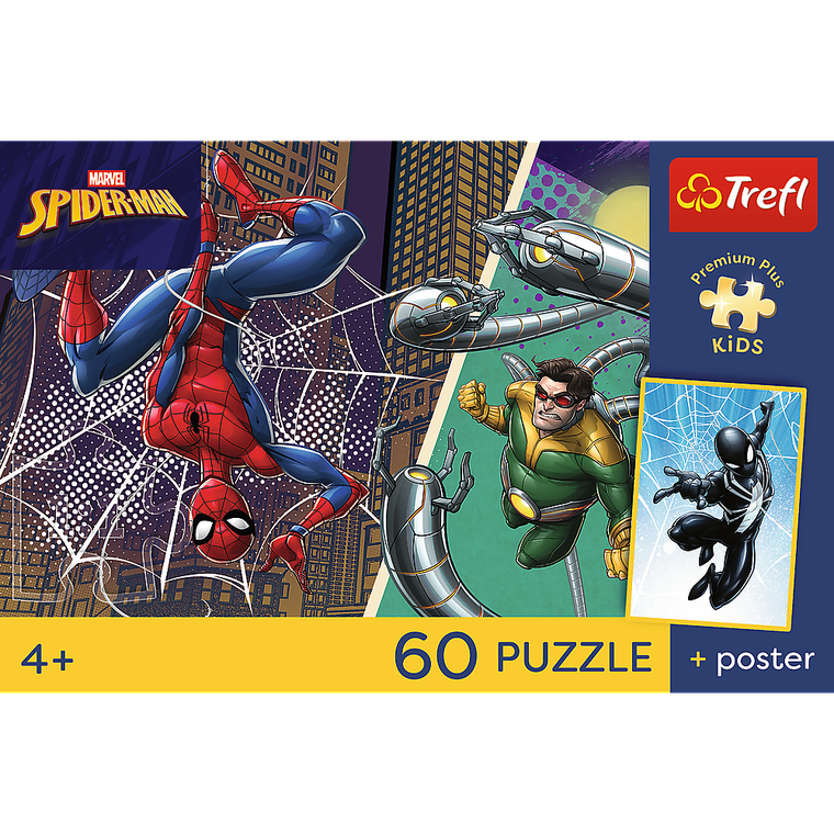 Trefl, Premium Plus Kids, Spider-Man, Superbohaterski dzień, puzzle, 60 elementów