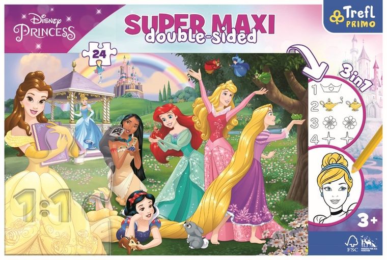 Trefl, Primo, Księżniczki Disneya, Wesołe Księżniczki, puzzle maxi, 24 elementy