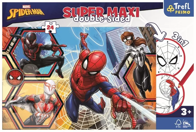 Trefl, Primo, Spider-Man, Spiderman wyrusza do akcji, puzzle maxi, 24 elementy