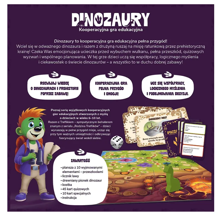 Trefl, Rodzina Treflików, Dinozaury, gra edukacyjna