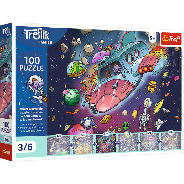 Trefl, Rodzina Treflików, Gonduś w rakiecie, puzzle, 100 elementów