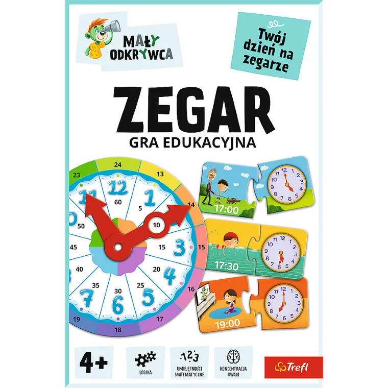 Trefl, Rodzina Treflików, Mały Odkrywca, Zegar, gra edukacyjna