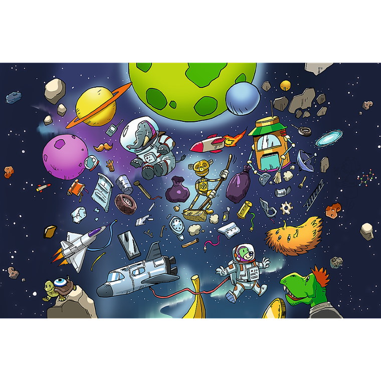 Trefl, Rodzina Treflików, Robobot w kosmosie, puzzle, 100 elementów