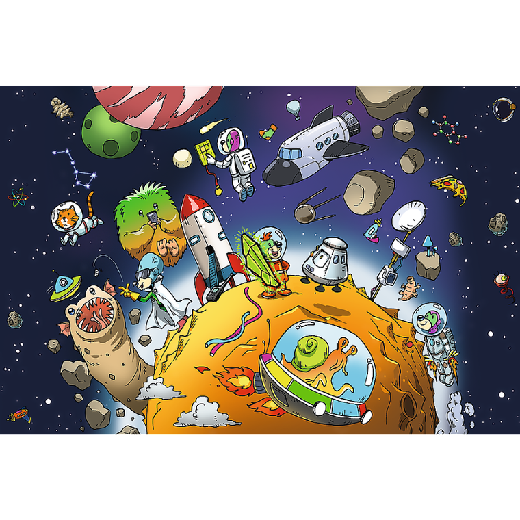 Trefl, Rodzina Treflików, Treflik w kosmosie, puzzle, 100 elementów