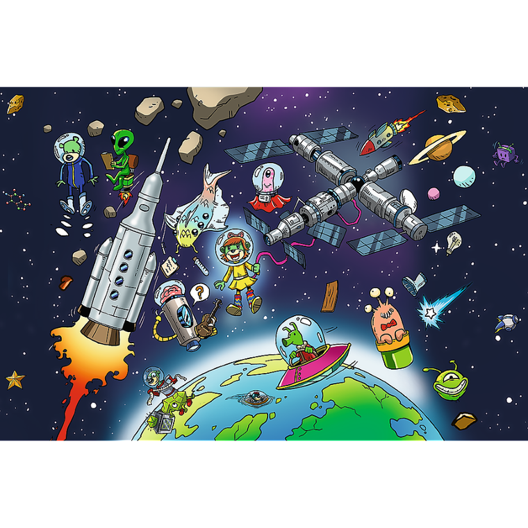 Trefl, Rodzina Treflików, Treflinka w kosmosie, puzzle, 100 elementów