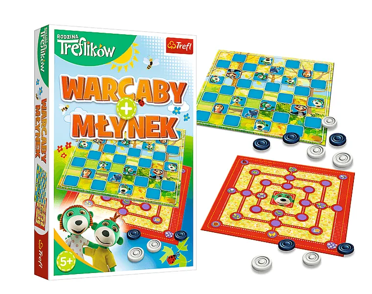 Trefl, Rodzina Treflików, Warcaby + Młynek, zestaw gier