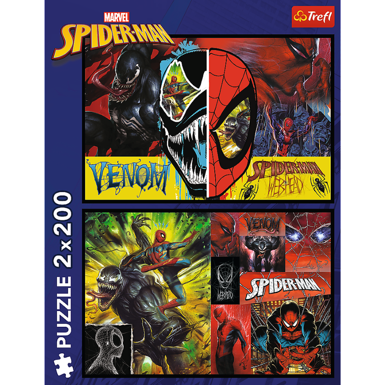 Trefl, Spider-Man, Dzień i noc Spider-Mana, puzzle, 2-200 elementów