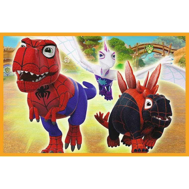 Trefl, Spidey i super-kumple, Spidey i dinozaury, puzzle, 2-24 elementów