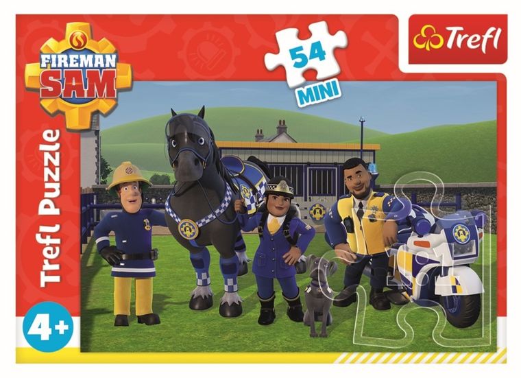Trefl, Strażak Sam w gotowości, puzzle mini, 54 elementy