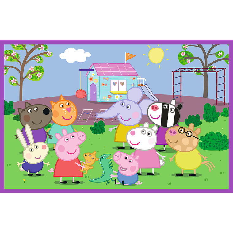 Trefl, Świnka Peppa, Peppa na placu zabaw, puzzle, 2-24 elementów