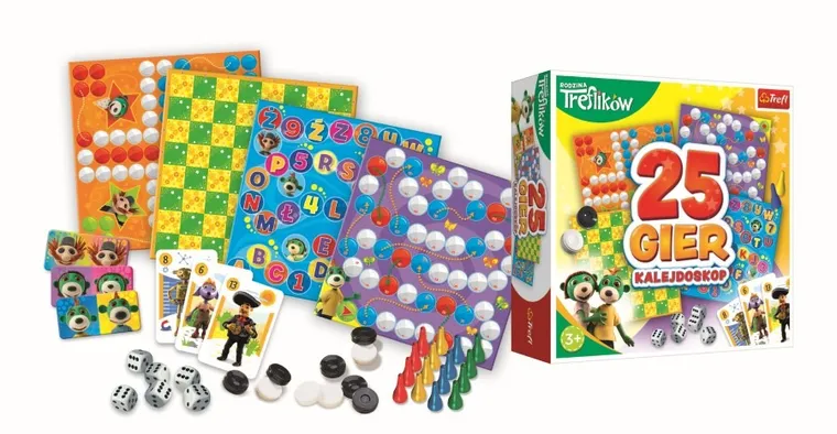 Trefl, Trefliki, Rodzina Treflików, Kalejdoskop 25 gier, zestaw familijny