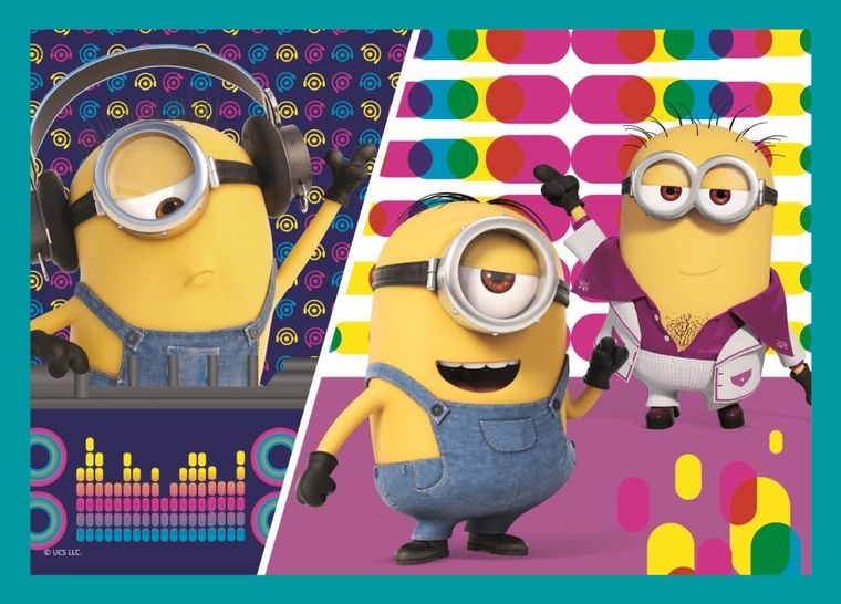 Trefl, Wesoły świat Minionków, puzzle 4w1