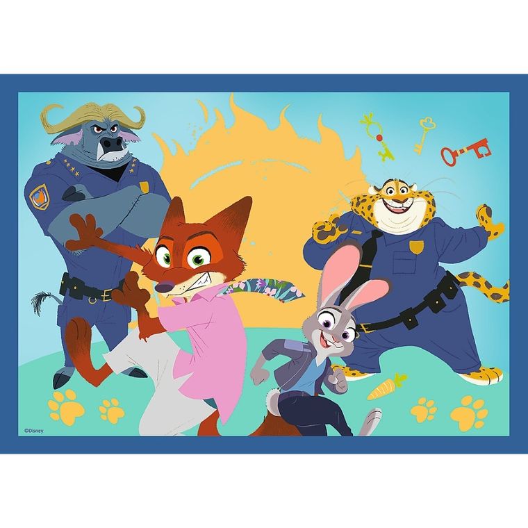 Trefl, Zwierzogród 2, Zootopia pełna przygód, puzzle 4w1