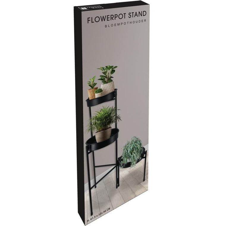Trends4You, Bogi, kwietnik loftowy na 3 doniczki, czarny, 61,5 cm