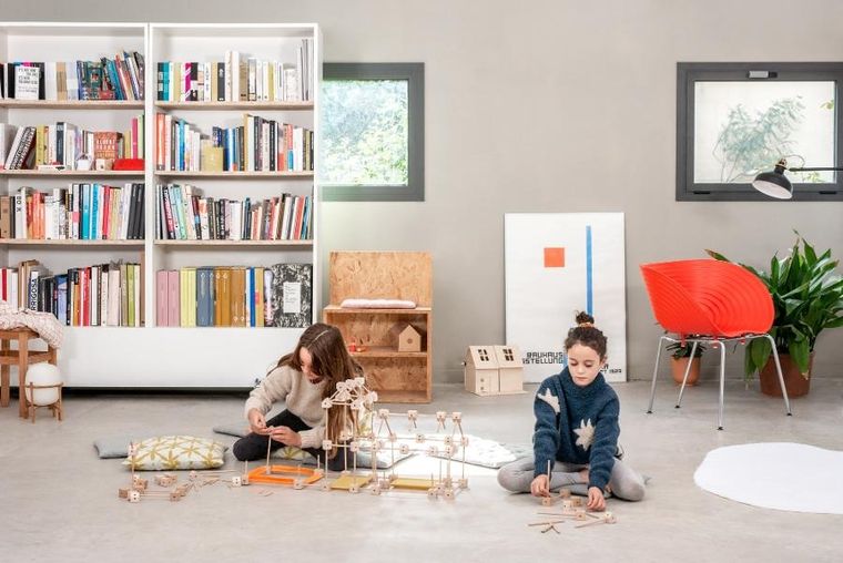 Trigonos, Mini Trigonos L, drewniane klocki konstrukcyjne, 130 elementów