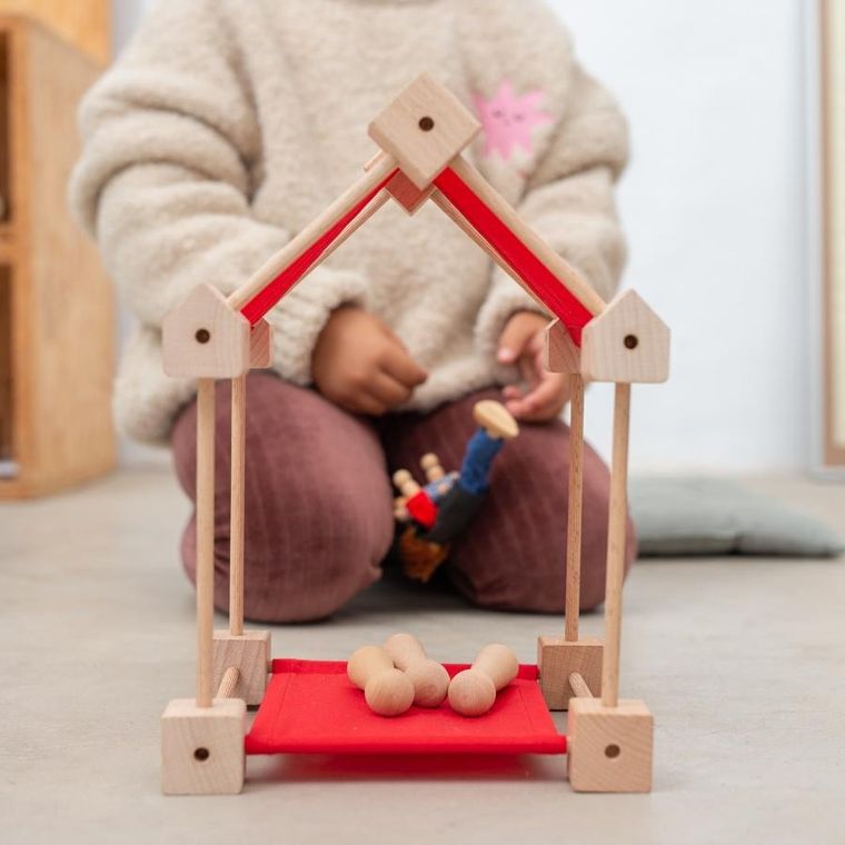 Trigonos, Mini Trigonos S, drewniane klocki konstrukcyjne, 42 elementy