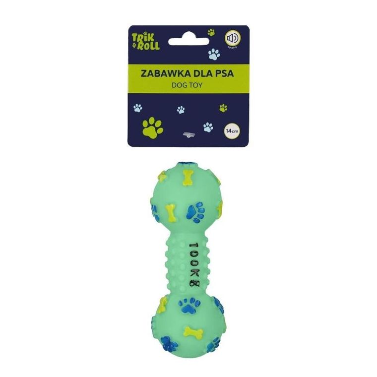 Trik&Roll, zabawka dla psa, kość z dźwiękiem, miętowa, 14 cm