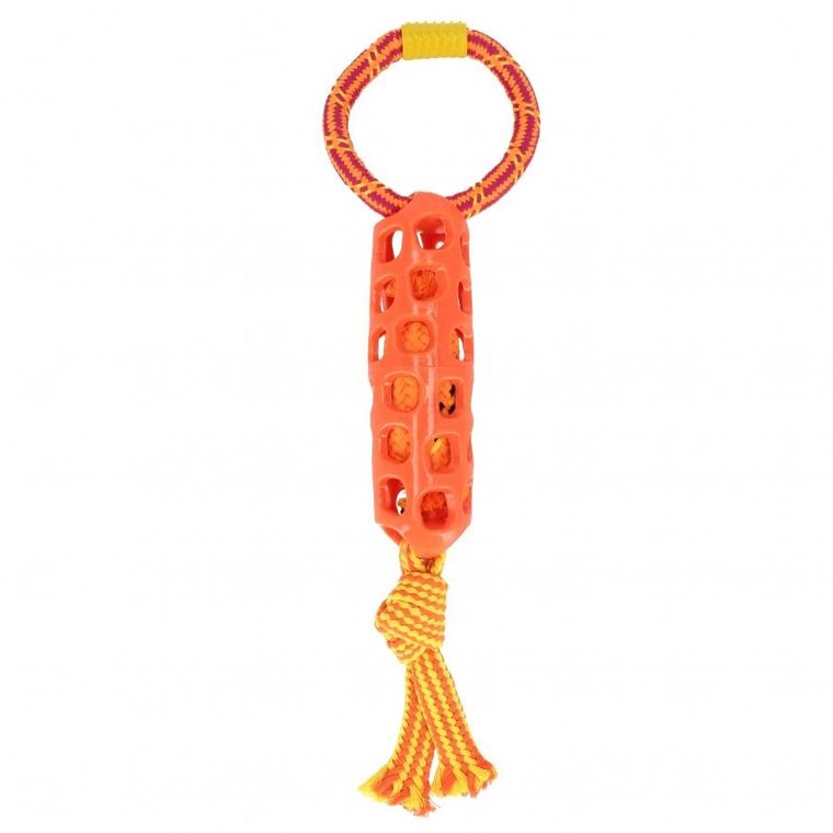 Trik&Roll, zabawka dla psa, szarpak z gumową siatką, pomarańczowy, 40 cm