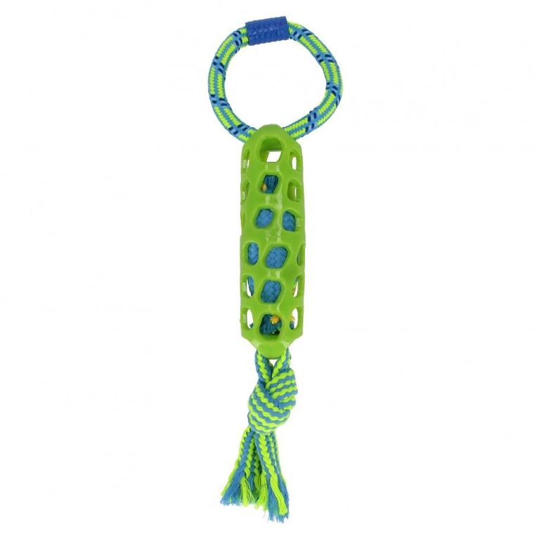 Trik&Roll, zabawka dla psa, szarpak z gumową siatką, zielony, 40 cm