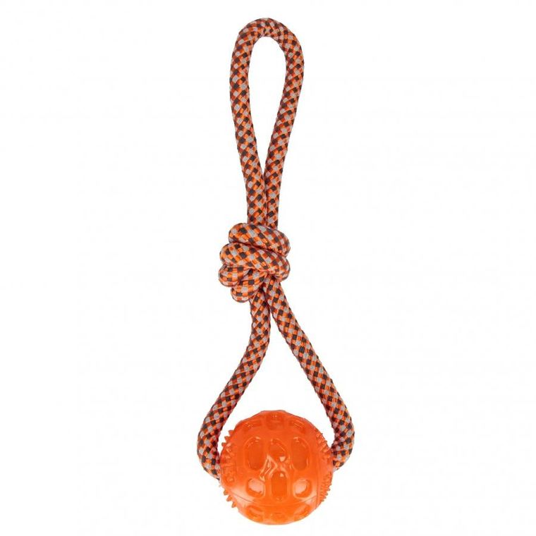 Trik&Roll, zabawka dla psa, szarpak z piłką, pomarańczowy, 36 cm