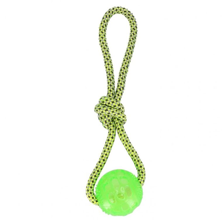 Trik&Roll, zabawka dla psa, szarpak z piłką, zielony, 36 cm