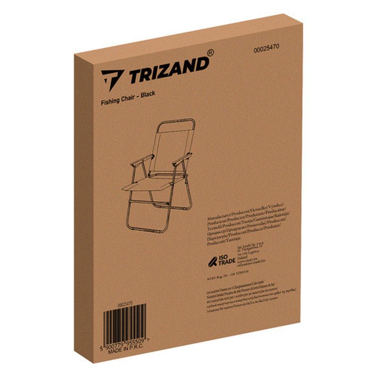 Trizand, krzesło wędkarskie, czarne