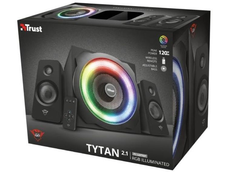 Trust, GXT 629 Tytan 2.1 RGB, zestaw głośników, czarny