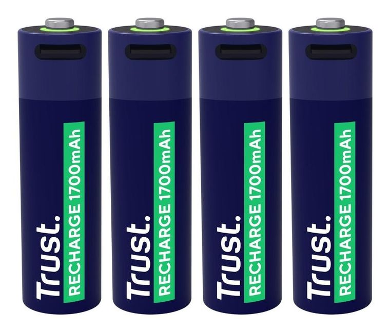 Trust, USB-C Rechargeable Batteries, baterie AA, 4 szt.