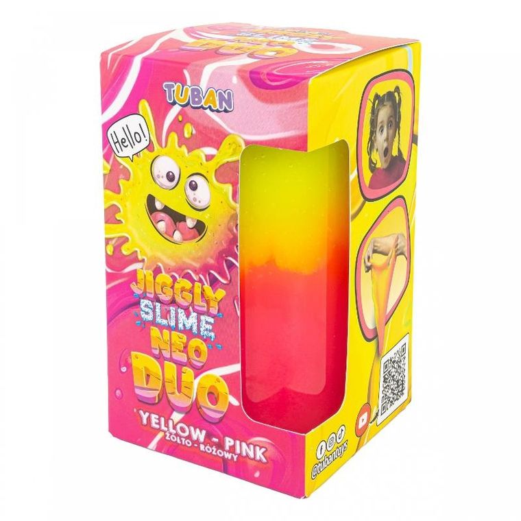 Tuban, Jiggly Slime Neo Duo, masa plastyczna żółto-różowy, 430g