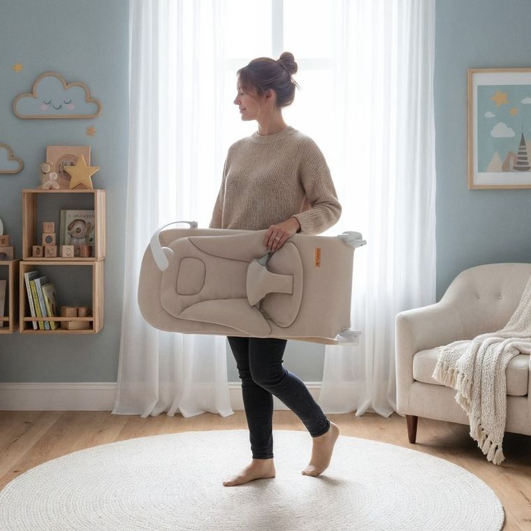 Tulano, Moon 50, leżaczek bujaczek, beżowy