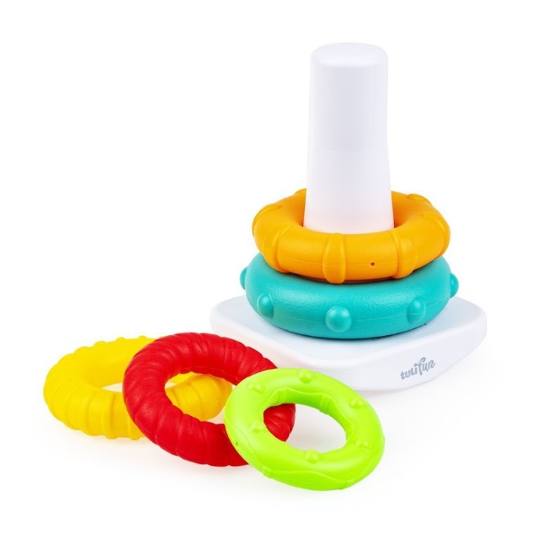TuliFun, Kolorowe Obręcze, Piramidka, zabawka sensoryczna