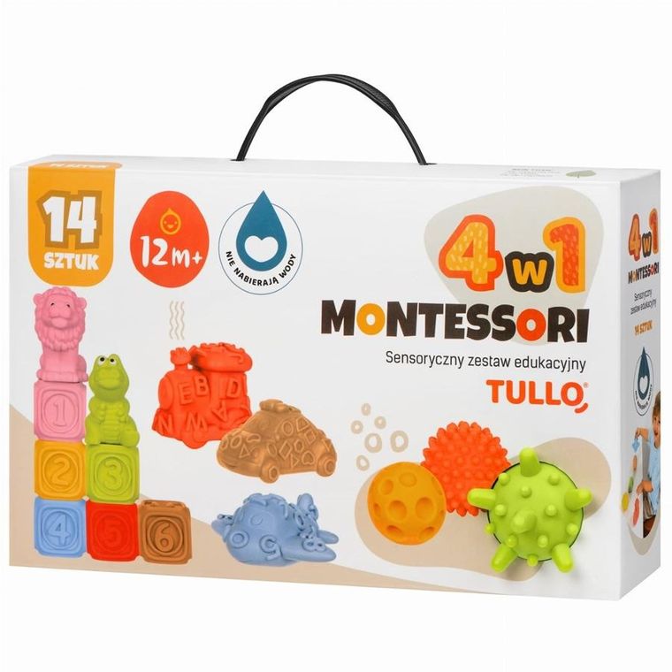 Tullo, Montessori, klocki sensoryczne, 14 szt.