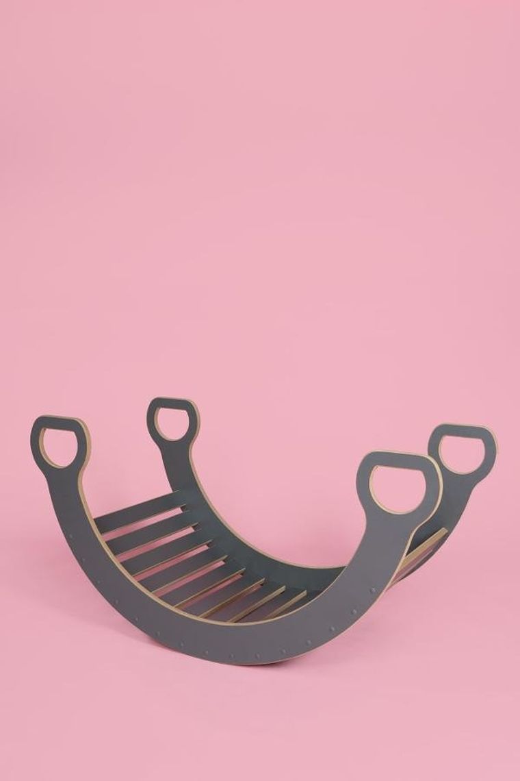 tupti.wood, duży bujak montessori, szary