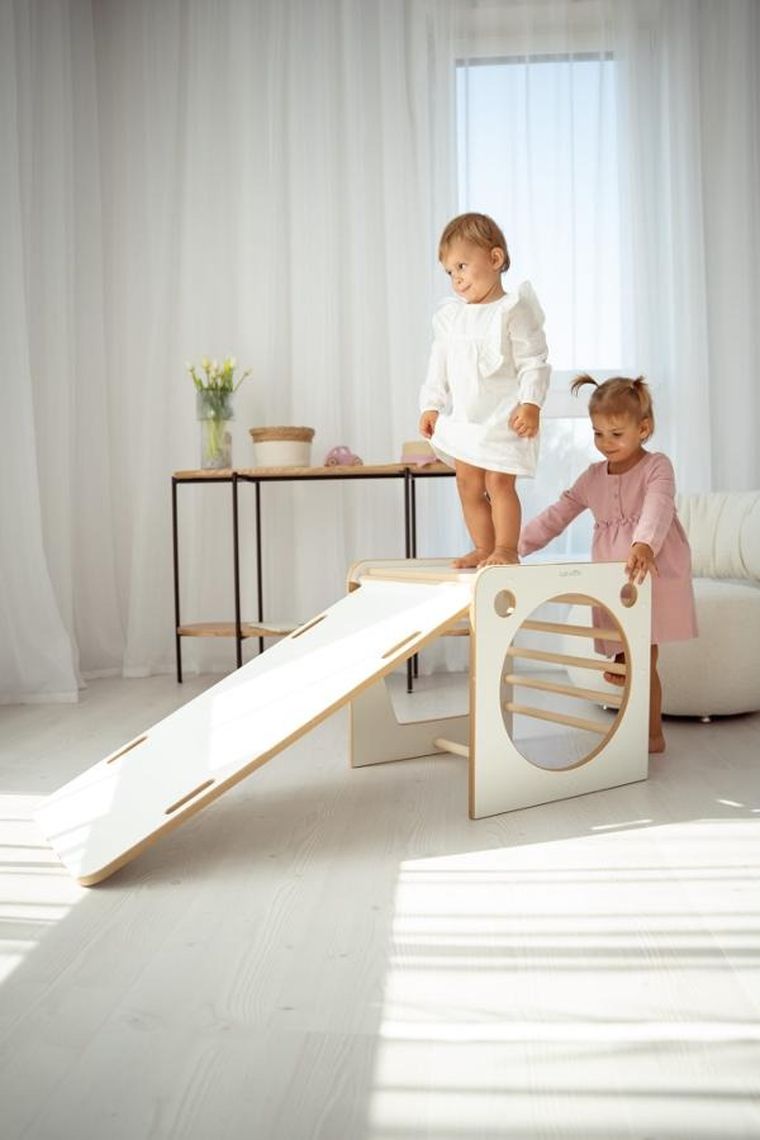 tupti.wood, kostka wielozadaniowa + mała zjeżdżalnia, chmurki