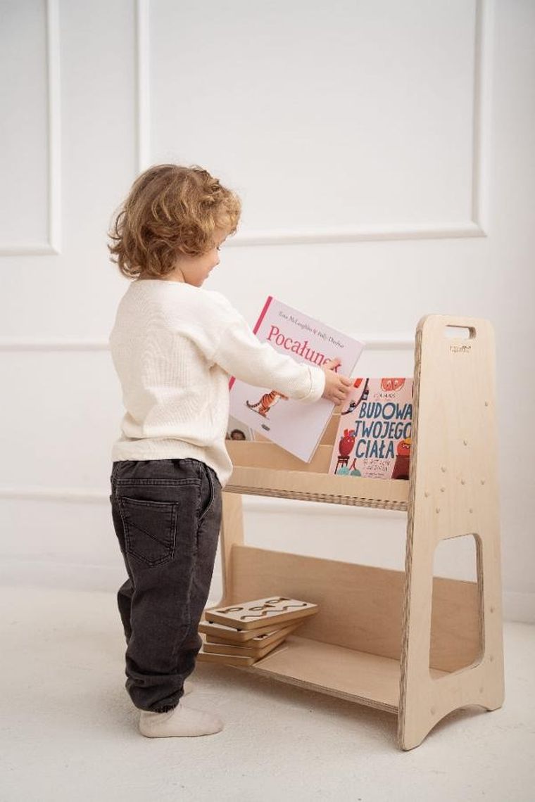 tupti.wood, L, biblioteczka, regał montessori