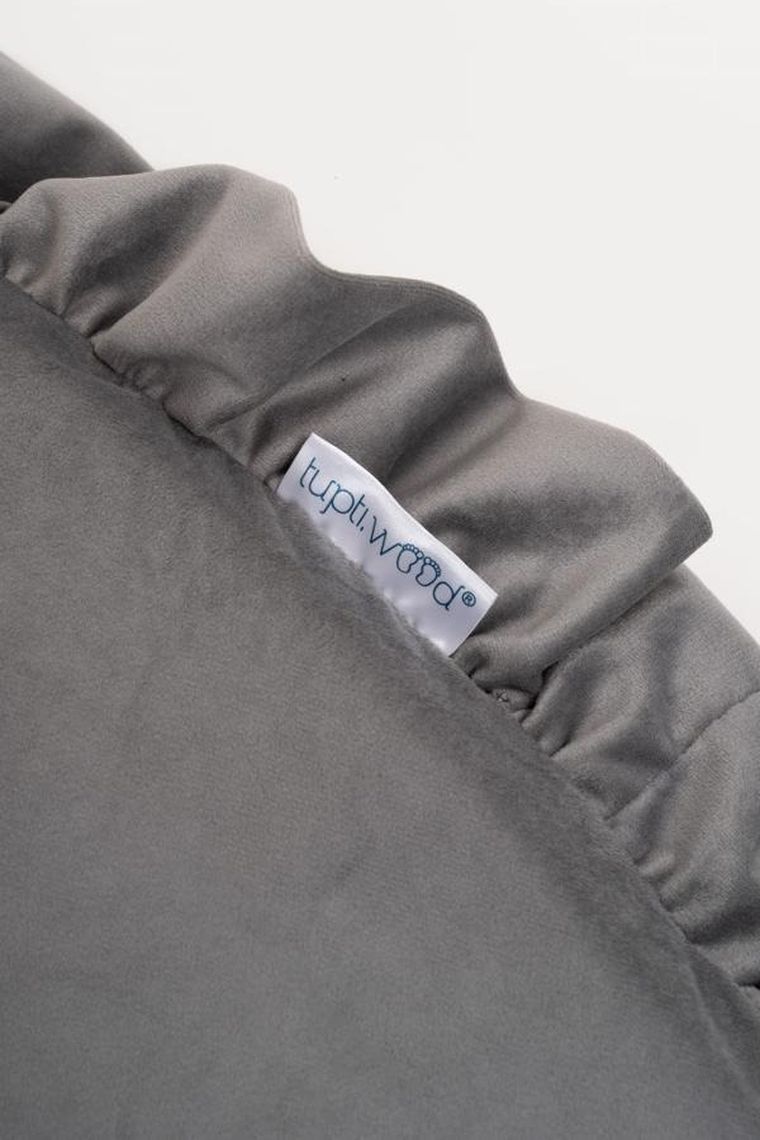 tupti.wood, mata piankowa z falbanką, szara