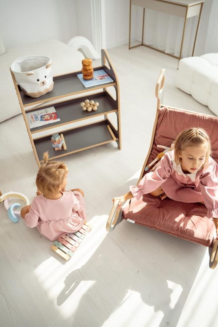 tupti.wood, maxi regał montessori, szary