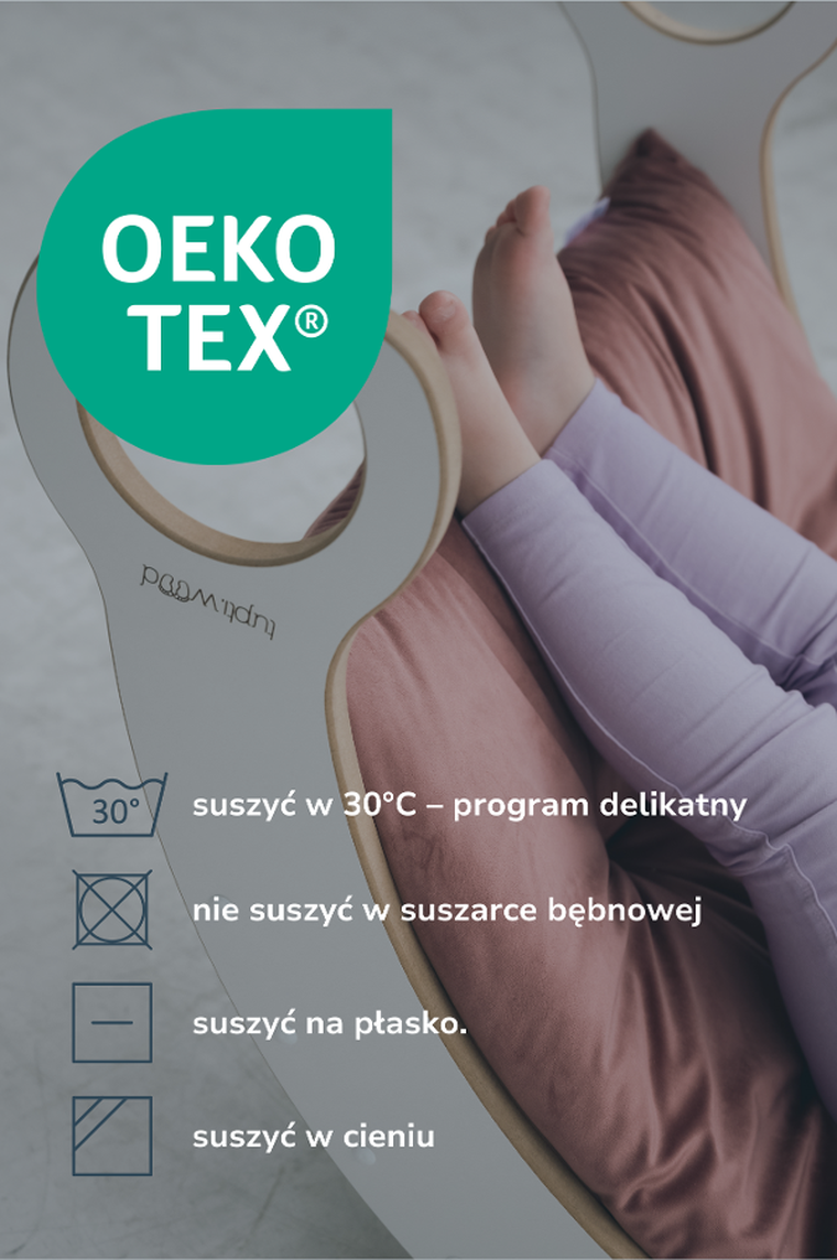 tupti.wood, poduszka do dużego bujaka montessori, materac, różowy