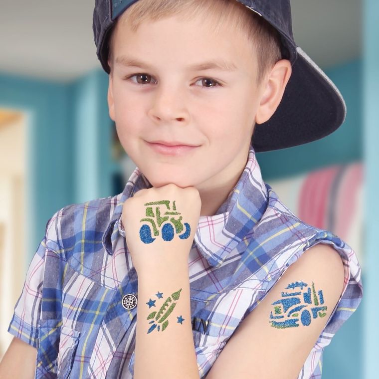 TyToo, zestaw szablonów do tatuaży, pojazdy, 15 elementów