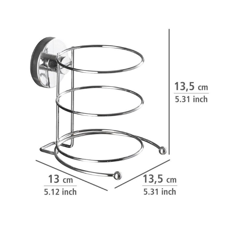 Uchwyt na suszarkę do włosów, Milazzo, Vacuum-Loc, stal chromowana