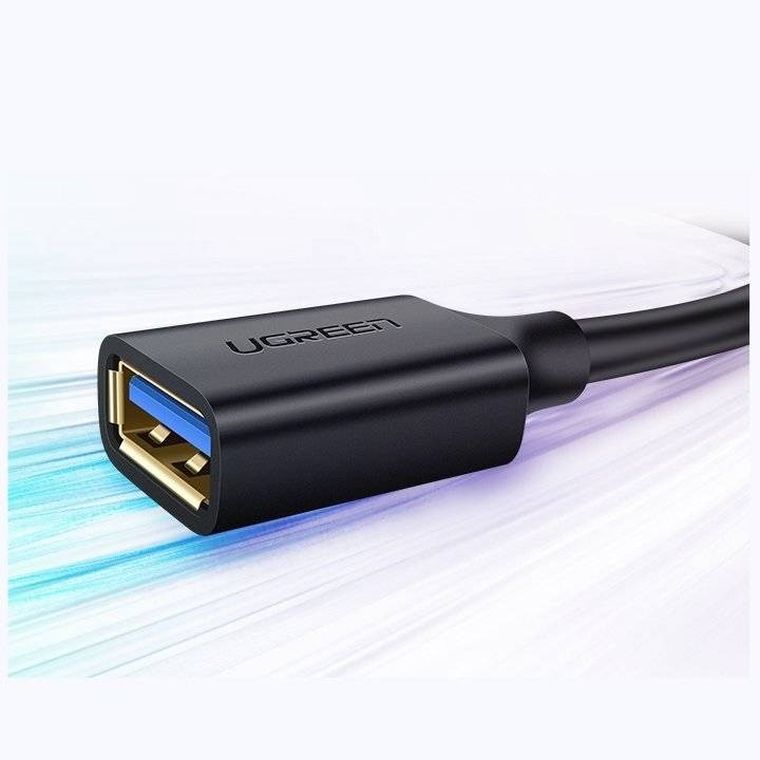 Ugreen, kabel, przedłużacz przejściówka, USB 3.0 (żeński)-USB 3.0 (męski), 1m, czarny