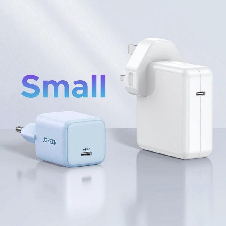 Ugreen, ładowarka sieciowa, X512, 20W, GaN 1x USB-C, niebieska