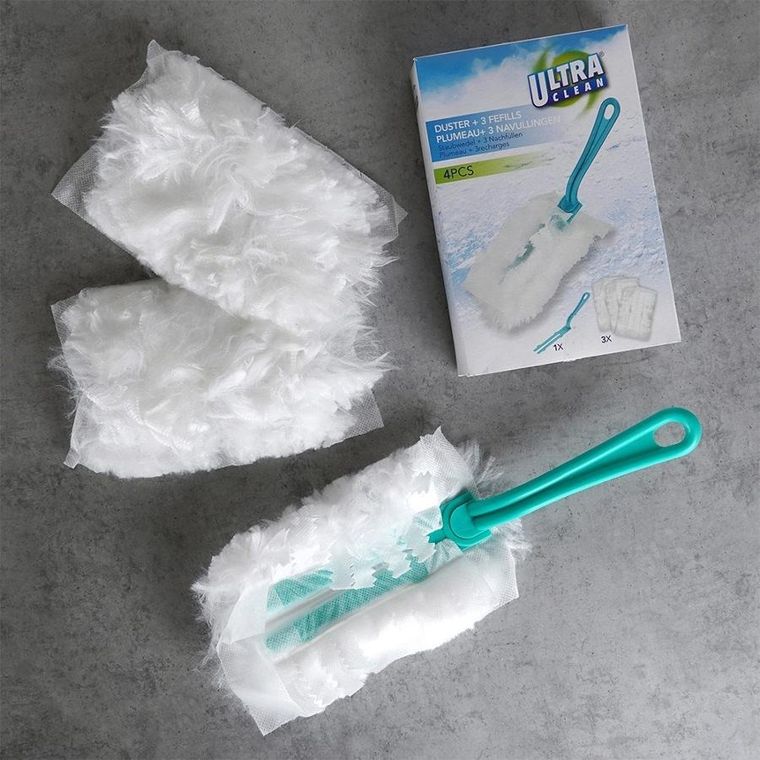 Ultra Clean, szczotka do kurzu z wkładami wymiennymi, 28 cm, 4 elementy