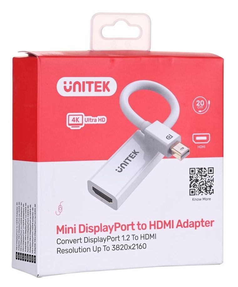 Unitek, adapter mini DP/HDMI, 4K