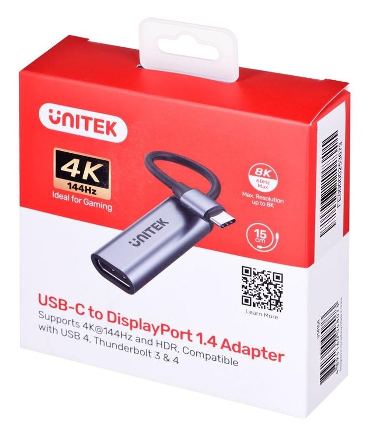 Unitek, adapter, USB-C - DISPLAYPORT 1.4 8K 60HZ