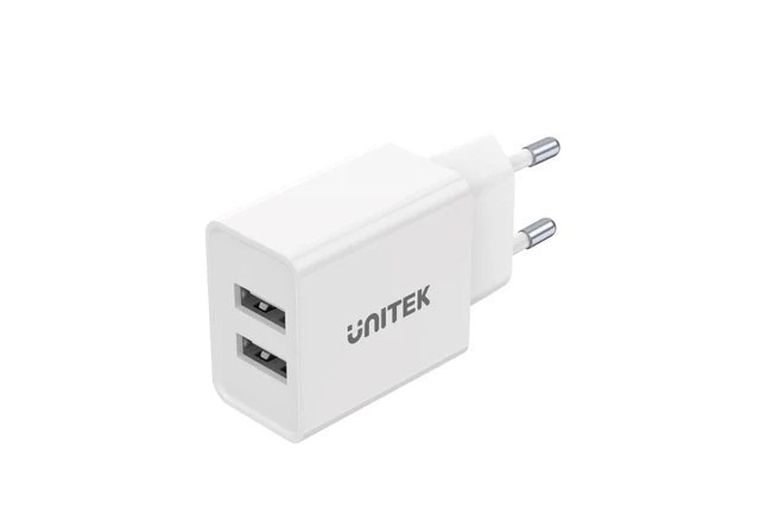 Unitek, ładowarka, 2xUSB-A, 12W, biała, P1113A-EU