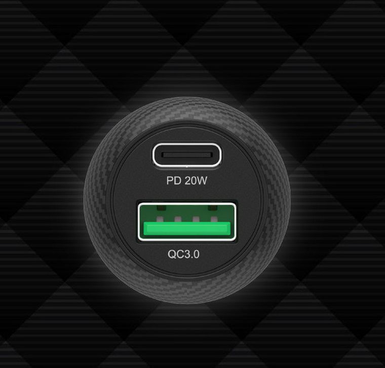 Unitek, ładowarka samochodowa, 38w, USB-A USB-C, Qc3.0, P1400a