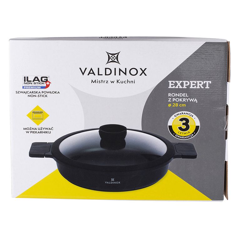 Valdinox, Expert, rondel z pokrywą, 3,5l, 28 cm