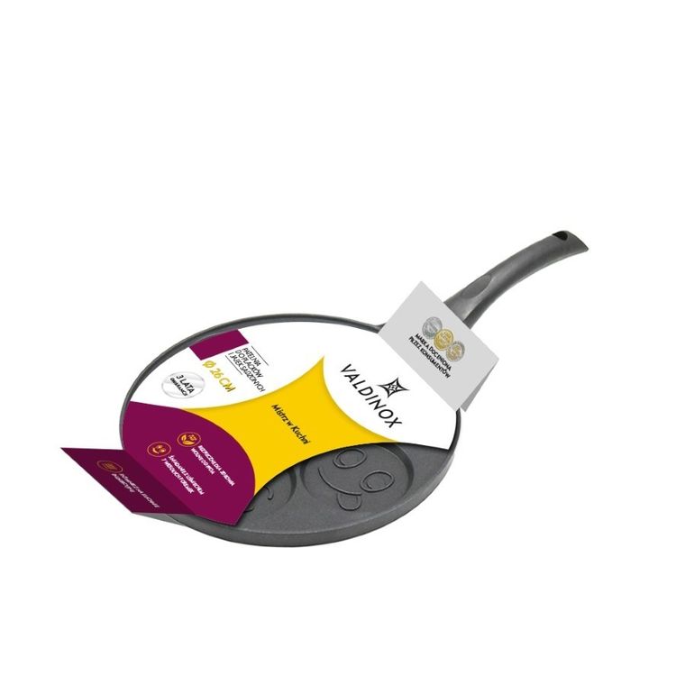 Valdinox, patelnia do placków i jajek sadzonych, odlewana, 26 cm, uśmiechy