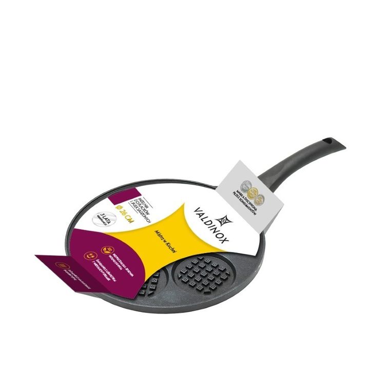 Valdinox, patelnia do placków i jajek sadzonych, odlewana, 26 cm, wafel